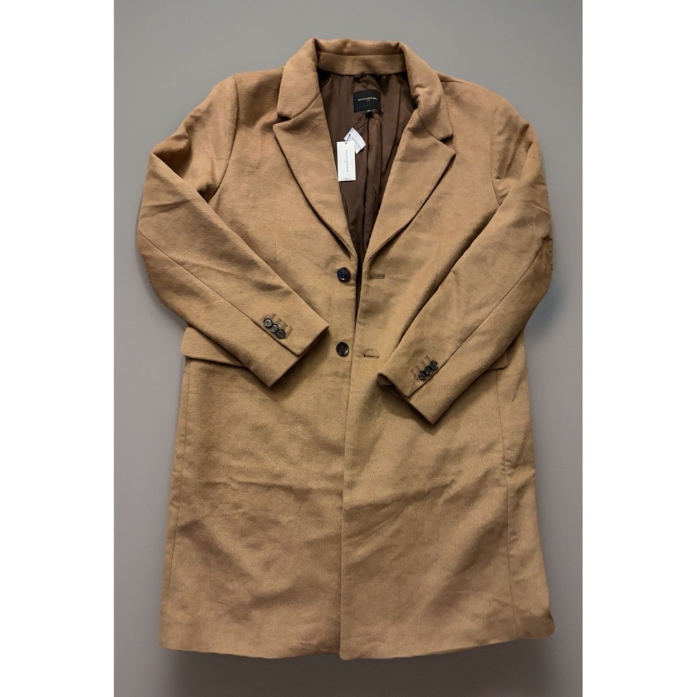 Banana Republic Long Sleeve Coat Wool Topcoat Brown Camel $159 New NWT XL JBHS